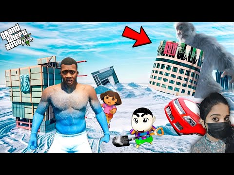 Surviving Biggest Snowstorm | Franklin Becomes Ice God - GTA 5