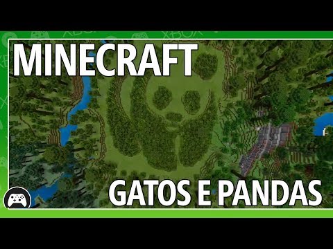Gatos e pandas no Minecraft juntos pelos pandas