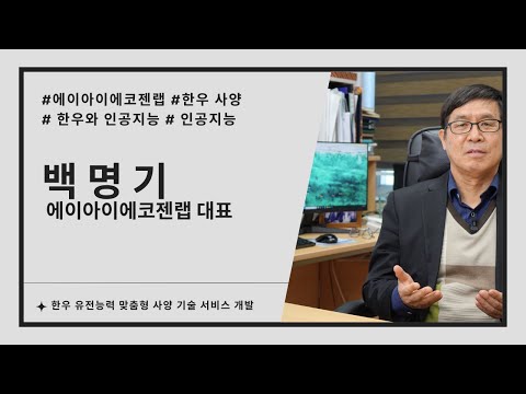 에이아이에코젠랩, 한우 유전능력 맞춤형 사양기술 서비스 개발 (백명기 에이아이에코젠랩 대표 인터뷰)