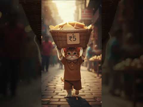 A pour Cat want a to eat Samosa, but the Shopkeeper screaming on him #ai #amaan #shorts #trending
