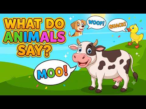 What Do Animals Say? Woof! Meow! Moo! | Animal Sounds Song for Kids | Sing Along with 9 Animals!