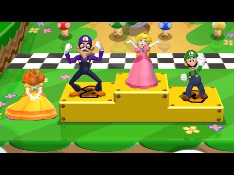 Mario Party 9 Garden Battle - Peach vs Luigi vs Daisy vs Wauigi| Cartoons Mee