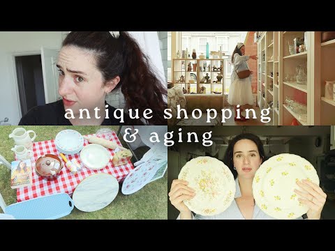 Antique and vintage shopping & embracing grey hair and aging