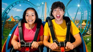 “24 HORAS en el PARQUE de DIVERSIONES MÁS EXTREMO con mi FAMILIA 😱🎢 ¡Casi nos desmayamos!”