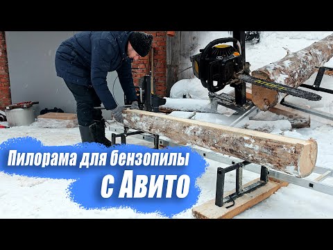 Шинная пилорама для бензопилы с Авито. Обзор и Испытание на Сосне.