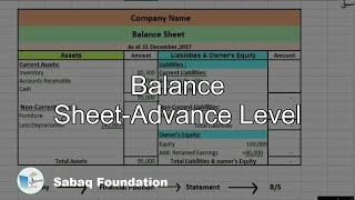 Balance Sheet-Advance Level