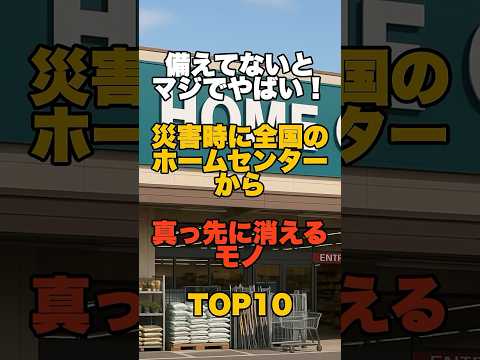 備えてないとマジでやばい！災害時に全国のホームセンターから真っ先に消えるモノTOP10  #防災 #津波 #地震 #災害