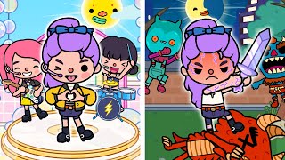 I'm A K-Pop Idol By Day, Demon Hunter By Night 🎤🌙👹 Toca Life Story | Toca Boca
