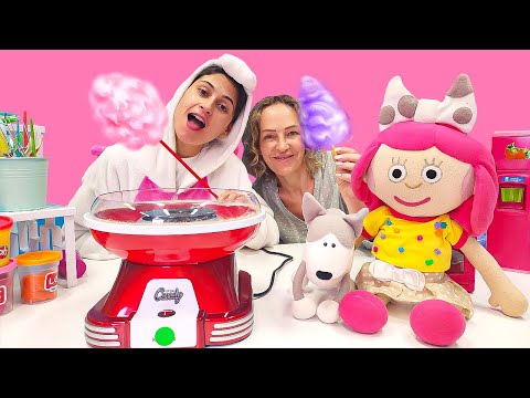 Einhorn Café - Spielzeug Video für Kinder mit Nicole. Wir machen Zuckerwatte für Smarta