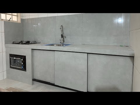 Como fazer uma cozinha planejada de concreto e piso  e durável