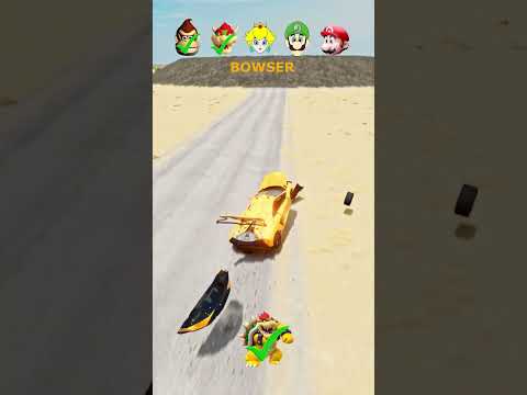 mario car jump challenge for wario donkey kong princess peach #beamngdrive #shorts #mario