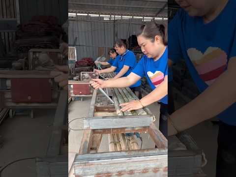 Bamboo Processing in Action"#woodworking  #satisfying #tools,#bamboo,