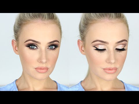 NEW YEARS Makeup Tutorial / Sparkly Glam Cut-Crease + LONG Lashes! | Lauren Curtis
