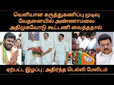 வெளியான சர்வே முடிவு வேதனையில் அண்ணாமலை அதிமுகவோடு கூட்டணி வைத்ததால் ஏற்பட்ட இழப்பு அதிர்ந்த டெல்லி