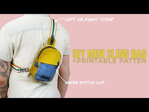 DIY Mini Sling Bag + PRINTABLE PDF SEWING PATTERN (EASY SEWING PROJECT)(STEP BY STEP INSTRUCTIONS)