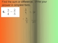 Adding and Subtracting Fractions