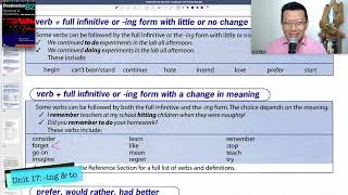 Destination B2 Unit 17 1 Verb ing to