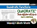 Exploring Vertical Translations and Reflections in Quadratics