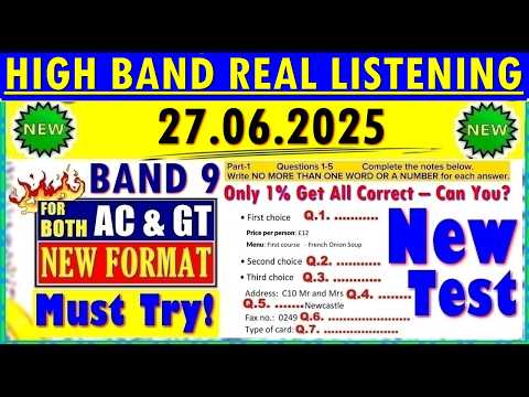 IELTS LISTENING PRACTICE TEST 2025 WITH ANSWERS | 27.06.2025