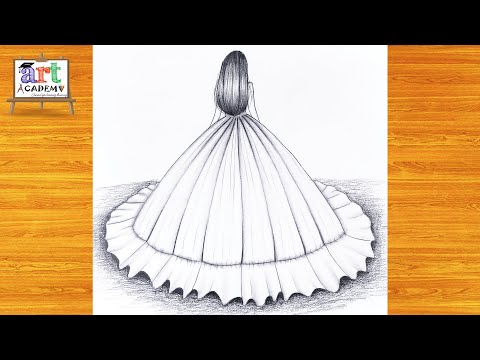 رسم بنت بفستان سهل / رسومات / رسم  / رسم انمي / رسم سهل / Drawing / Sketch Drawing / رسم بنات