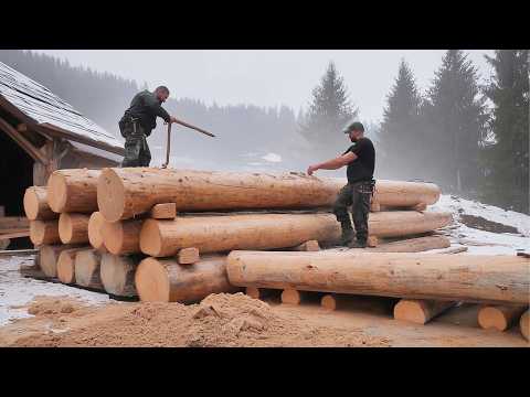 Family Builds 2-STORY LOG CABIN in the Forest in 3 YEARS | Start to Finish by @loginnature856