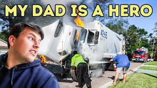 Trash Truck FIRE Was Almost REALLY Bad