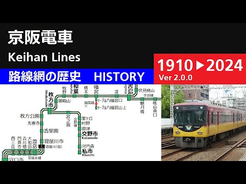 京阪電車　路線網の歴史（Ver2.0.0）