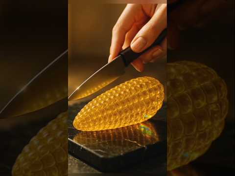 Glass corn🌽Cutting ASMR #glasscutting #asmr #shorts #satisfying #corn #asmrvideo