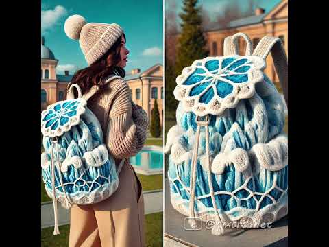 Cute backpack knitted with wool (share ideas) #crochet #backpack #design #knitting