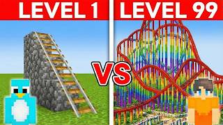 Level 1 to 100 Rollercoasters in Minecraft!