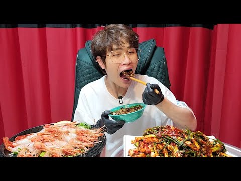 꽃돼지 독도새우 <strong>쇠고기</strong> 간짜장 파김치 한식 먹방[korean food]mukbang Eating show 吃播
