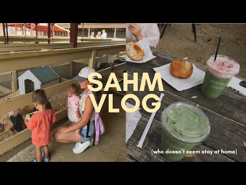 SAHM VLOG: petting zoo & matcha date with friends, I got a sewing/embroidery machine!!!