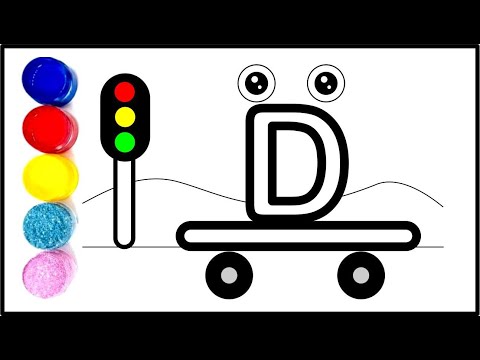 Letter D Drawing, Painting &Coloring for Kids | Letter D Drawing | Learn to Draw Letter D