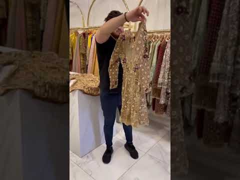 2021 New Design Nikkah Dress Golden Work #shorts #nikkah #bridal