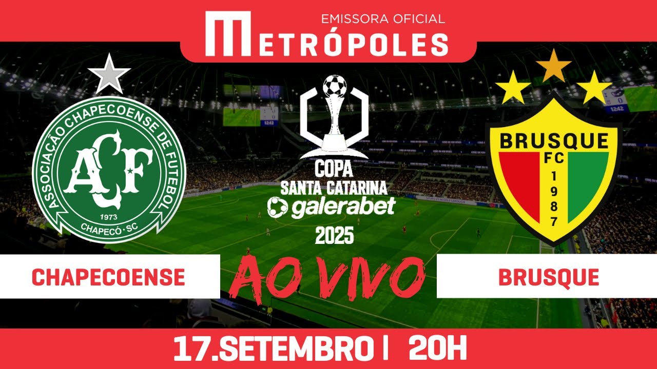 COPA SANTA CATARINA AO VIVO E COM IMAGENS   CHAPECOENSE x BRUSQUE   170925