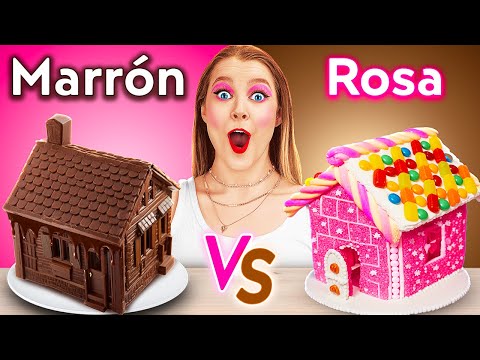 CONSTRUÍ UNA CASA DE CHOCOLATE🍫 Desafío de Dulces Sorpresa😱 Comida Rápida, Mediana, Lenta por 123 GO