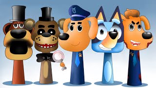 Sprunki OC 22 Sheriff Labrador, Bluey, FNAF All Phase Meets Phase4 (Compilation Sprunki Incredibox)