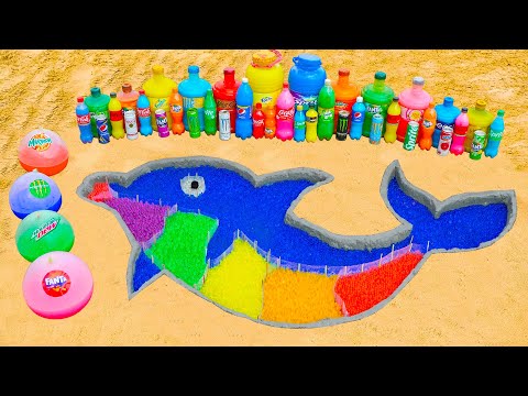 How to make Rainbow Dolphin with Orbeez, Balloons of Fanta, 7up, Coca-Cola vs Mentos & Popular Sodas