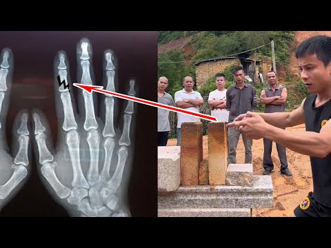 🔥Kung Fu Boy Has Been Practicing Martial Arts For Thirty Years, Breaking Bricks With One Finger