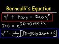 Understanding Bernoulli's Equation in Differential Equations