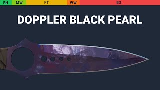 Skeleton Knife Doppler Black Pearl Wear Preview