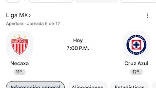 Necaxa vs Cruz Azul Apertura 2026
