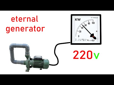 I turn centrifugal water pump into a 220V Eternal Generator new way