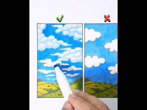 Draw Clouds #shorts #drawing #art #satisfying #artist
