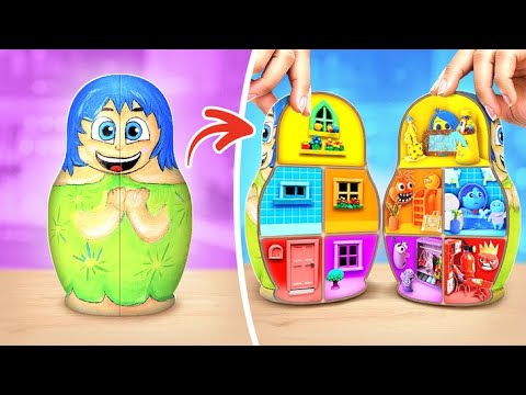 Construí una Casa de Cartón para las Emociones de Inside Out 2! Miniaturas DIY