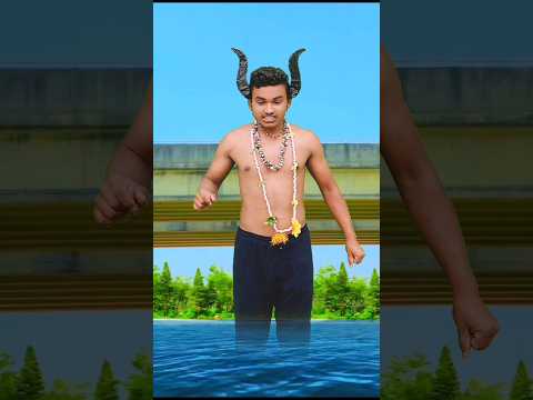 The river monster turned the man into a dwarf.😱 VFX Comedy 😂 Creator Ruhid #shorts #comedy #funny