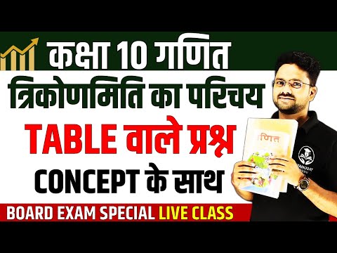 Trigonometry Table वाले प्रश्न ✅ त्रिकोणमिति का परिचय ✅ Class 10th Maths- एकदम basic से