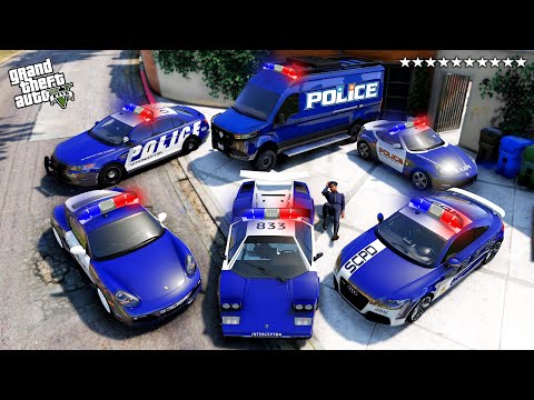 GTA 5 - Stealing POLICE Supercars with Franklin! (Real Life Cars #291)