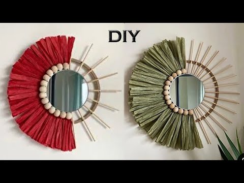 Boho-Style Mirror Wall Hanging: DIY Home Decor Idea!