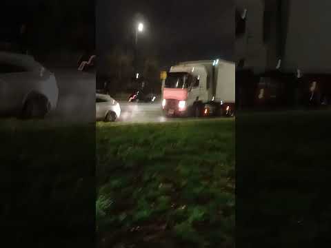 Wet Chilly Gloomy UK 🇬🇧 NHS Ambulance 🚑 🚑 A Cyclist in Black. Trucks 🚚 Trailers Cars Vans 🚗